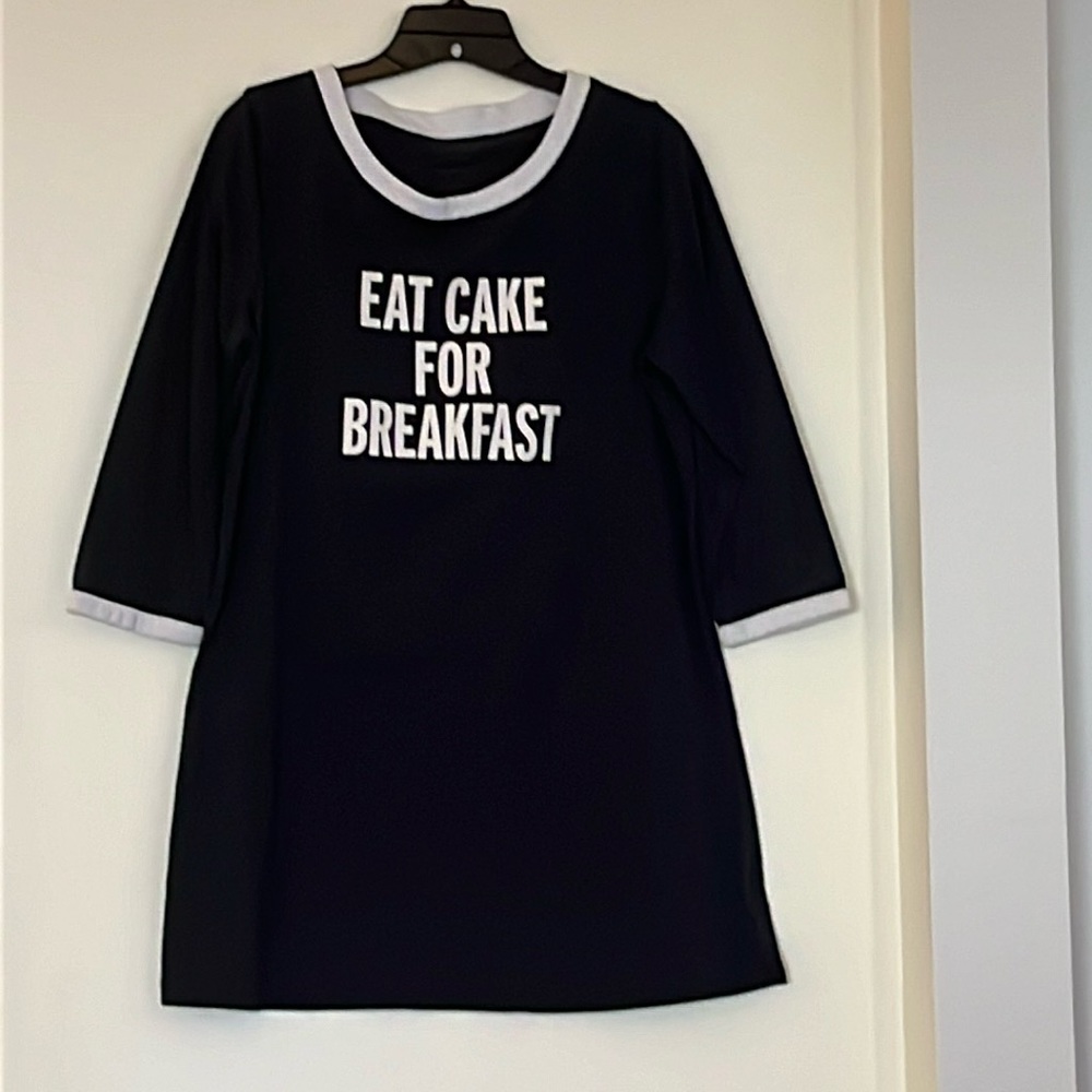 Kate Spade Navy and White Pajamas Sleep Shirt; Size Large